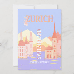 Zurich Travel Art, Schweiz Reisen Art Feiertagskarte