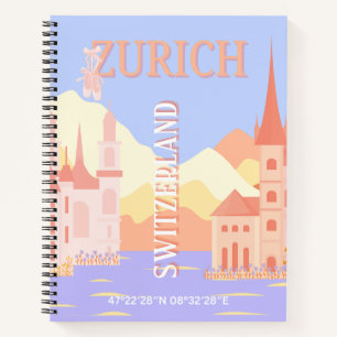 Zurich Travel Art, Schweiz Reisen Art Notizbuch