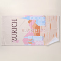 Zurich Travel Art, Schweiz, Retro Travel Art
