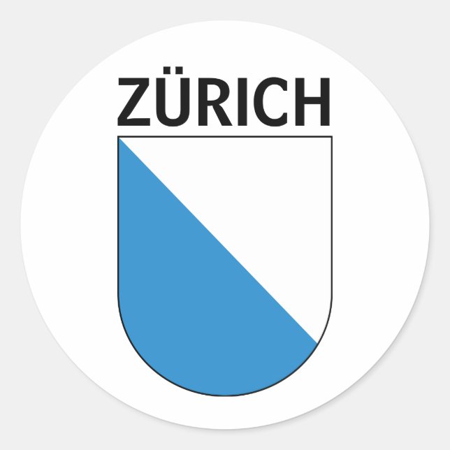 Zürichisches Wappen Runder Aufkleber (Vorderseite)