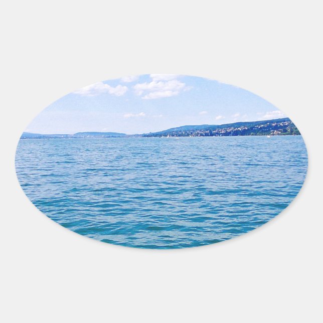 Zürichsee Ovaler Aufkleber (Vorderseite)