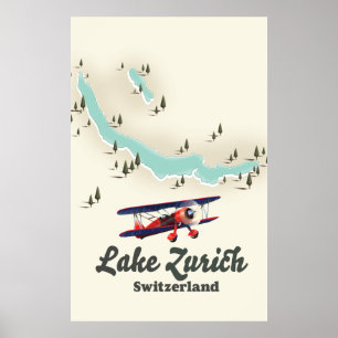 Zürichsee - Schweiz Karte Poster
