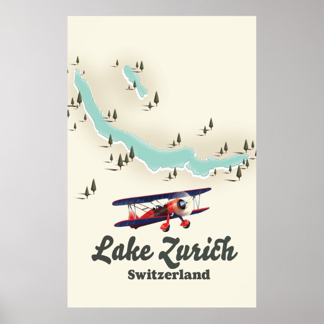 Zürichsee - Schweiz Karte Poster (Vorne)