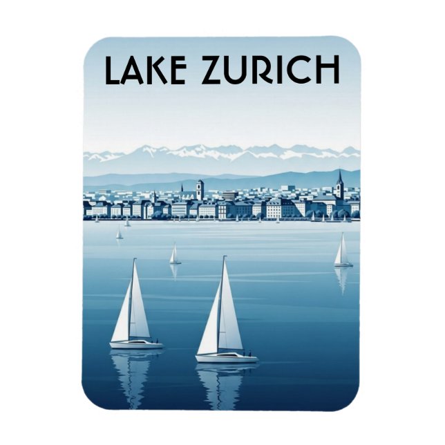 Zürichsee Schweiz Reise Magnet (Vertikal)