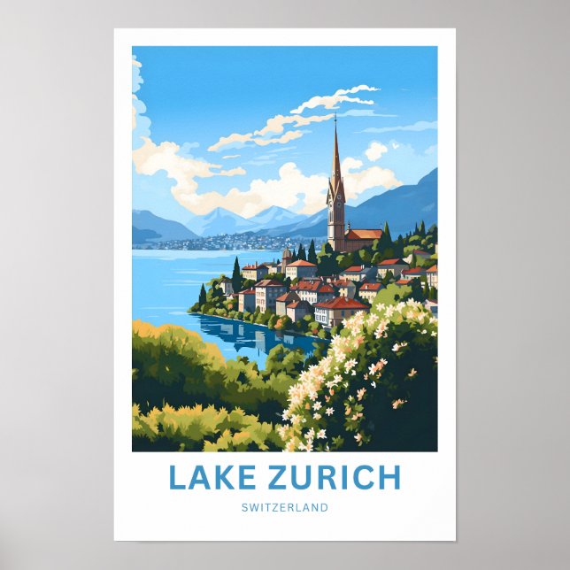 Zürichsee Schweiz Reisen Print Poster (Vorne)