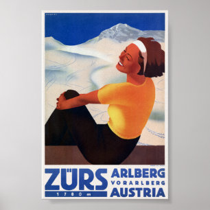 Zürs Österreich Vintage Poster 1935