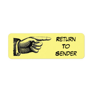 Zurück an Absender Zeigende Hand