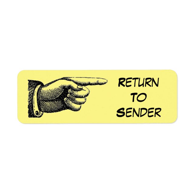 Zurück an Absender Zeigende Hand (Vorne)