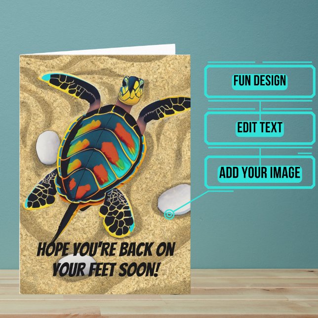 Zurück auf Ihre Füße bald gut werden Karte (Send this lovely card to your loved one who is brave in the face of an accident or illness. )