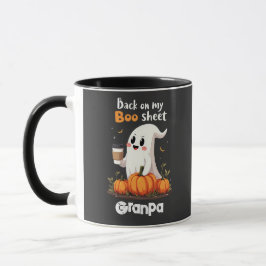 Zurück auf meinem Bootschild Funny Halloween Boo G Tasse