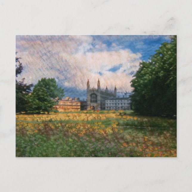 Zurück Blick auf King's Uni in Cambridge England Postkarte (Vorderseite)