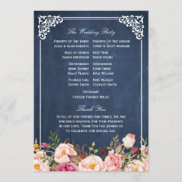 (Zurück) Blumenkhalkartentafel DIY Hochzeitslüfter Programm