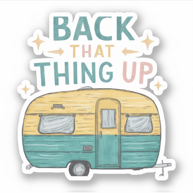 Zurück, das Ding oben Vinyl Aufkleber (Vorderseite)