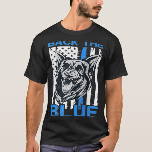 Zurück der blauen Polizei Hunde Enthusiasten K 9 P T-Shirt