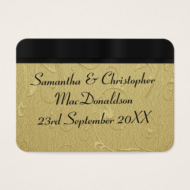 Zurück, goldene Gastgeschenk Hochzeit danke (Vorderseite)