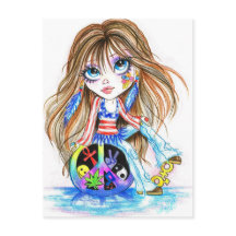 Zurück in den Tag Hippie Fantasy Postcard