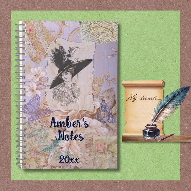 Zurück in der Zeit, Vintages Notebook Notizbuch (Notebooks are available in multiple sizes, and various types of interior page designs.)