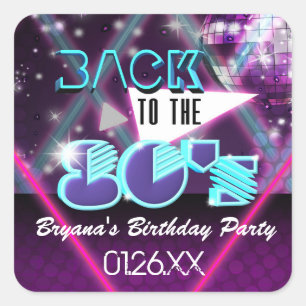 ZURÜCK IN DIE 80ER Glam Dance Party Sticker Label