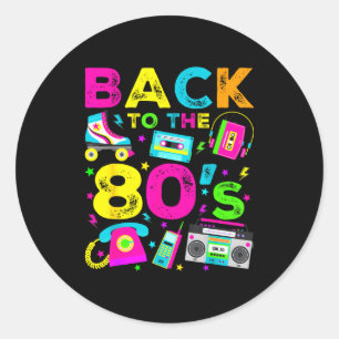 Zurück in die 80er Jahre 1980er Vintage-Stil Achtz Runder Aufkleber
