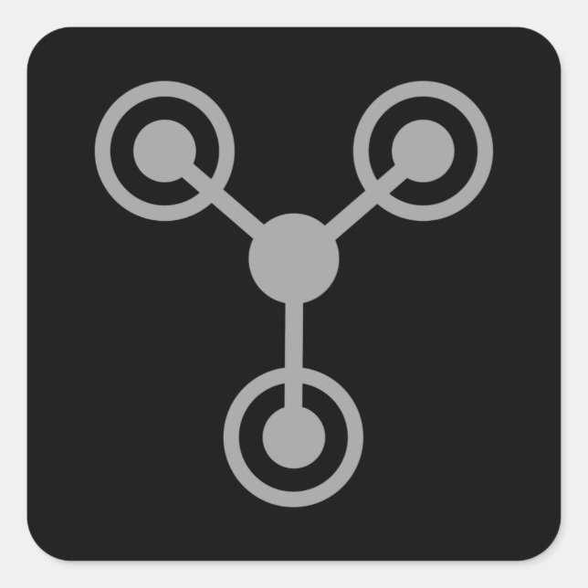 Zurück in die 80er Jahre nach Zeitreise Quadratischer Aufkleber (Vorderseite)