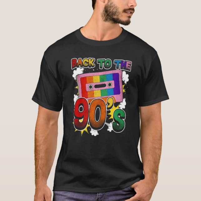 Zurück in die 90er Jahre Disco Radio und Techno Er T-Shirt (Vorderseite)