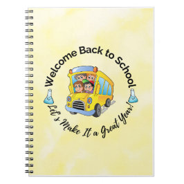 Zurück in die Schule - ein fröhliches Bus-Notebook Notizblock