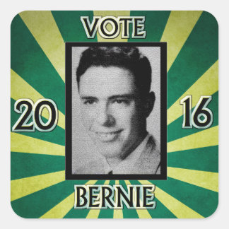 Zurück in die Zukunft mit Bernie 2016 Quadratischer Aufkleber