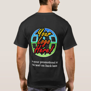 Zurück-Nur-Firmenlogo, dunkle einheitliche Werbun T-Shirt
