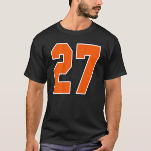 Zurück Print Orange Sportblock Nr. 27 für Sport T-Shirt