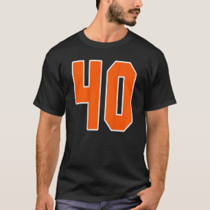Zurück Print Orange Sportblock Nummer 40 für Sport T-Shirt