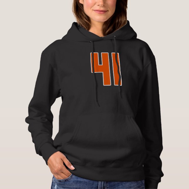 Zurück Print Orange Sportblock Nummer 41 für Sport Hoodie (Vorderseite)