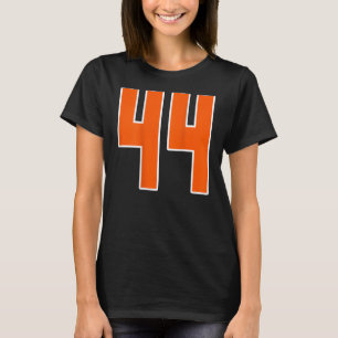 Zurück Print Orange Sportblock Nummer 44 für Sport T-Shirt