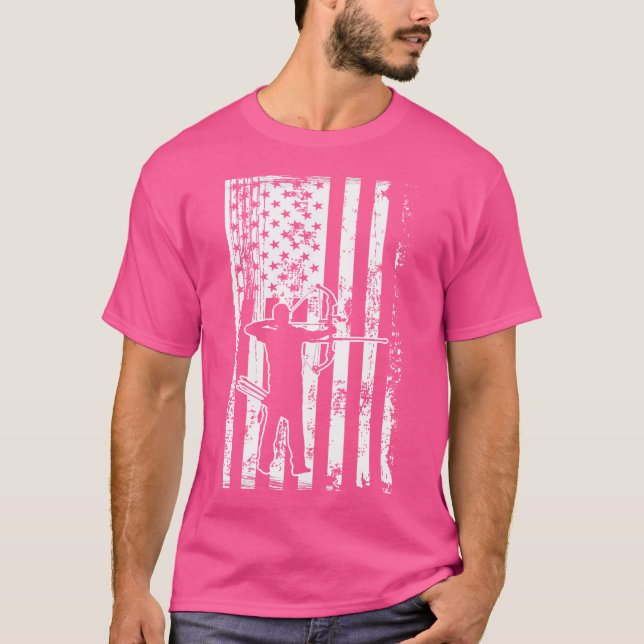 Zurück Print USA Flag Archery Unique Archery Usa F T-Shirt (Vorderseite)