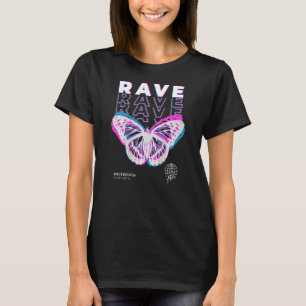 Zurück Rave Butterfly Techno Hardtechno Raving T-Shirt