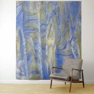 Zurück Rhythmen Wasserfarben Linie Art Wandteppich