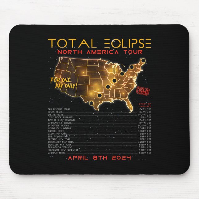 Zurück) Total Solar Eclipse 2024 North America Tou Mousepad (Vorne)