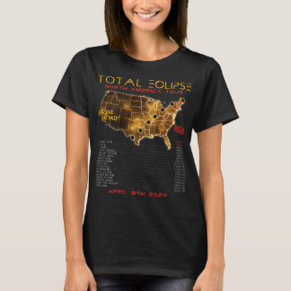 Zurück) Total Solar Eclipse 2024 North America Tou T-Shirt