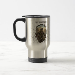 Zurück vom Krieg Soldat Doppelbelichtung Kaffee M Reisebecher