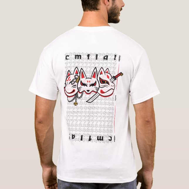 [Zurück-Vorderseite] Drei Kitsune T-Shirt (Rückseite)
