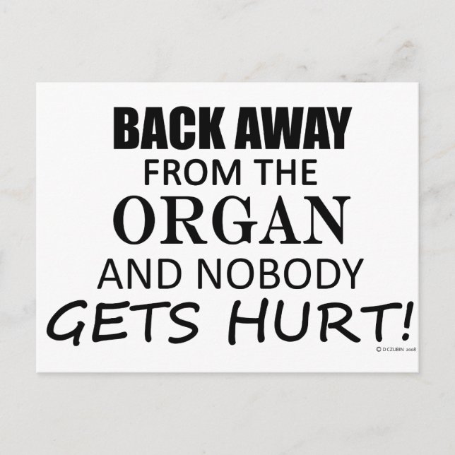 Zurück weg vom Organ Postkarte (Vorderseite)