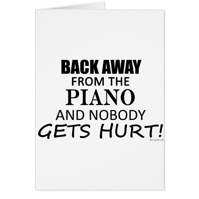 Zurück weg vom Piano (Vorne)