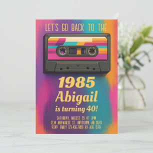 Zurück zu 80er Vintage-Geburtstagseinladung Einladung