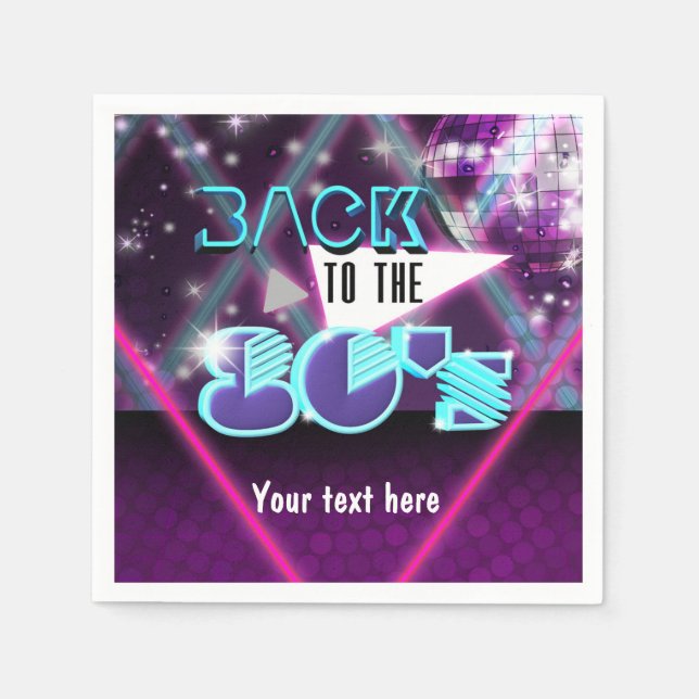 Zurück zu den 80er Jahren Glam Dinner Cocktail Nap Serviette (Vorderseite)