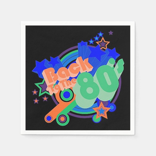 Zurück zu den 80er Jahren Retro 80er Party Paper N Serviette (Vorderseite)