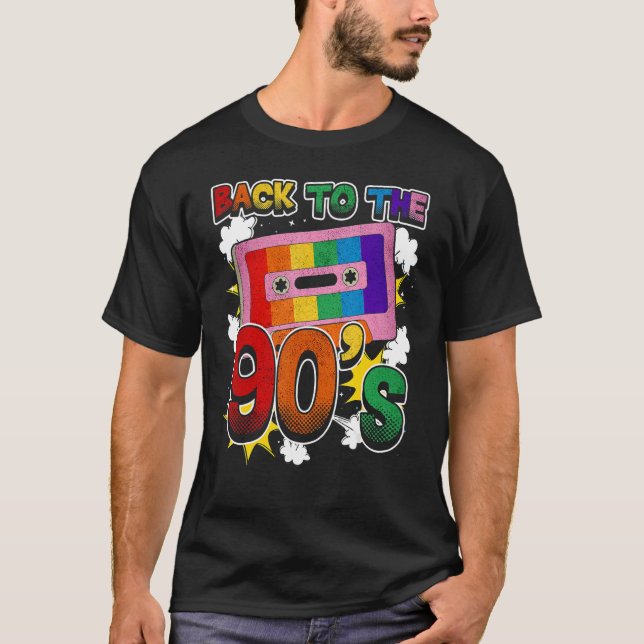 Zurück zu den 90er Jahren Disco Radio und Techno E T-Shirt (Vorderseite)