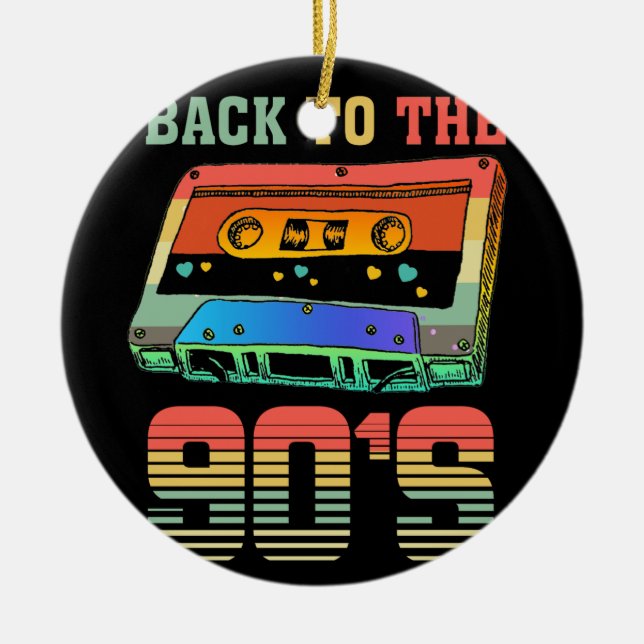 Zurück zu den 90er Retro-Party 90er-Kassetten Keramik Ornament (Vorne)