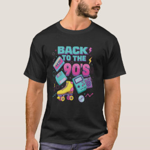 Zurück zu den 90er Rollschuhen Kassette Band Retro T-Shirt