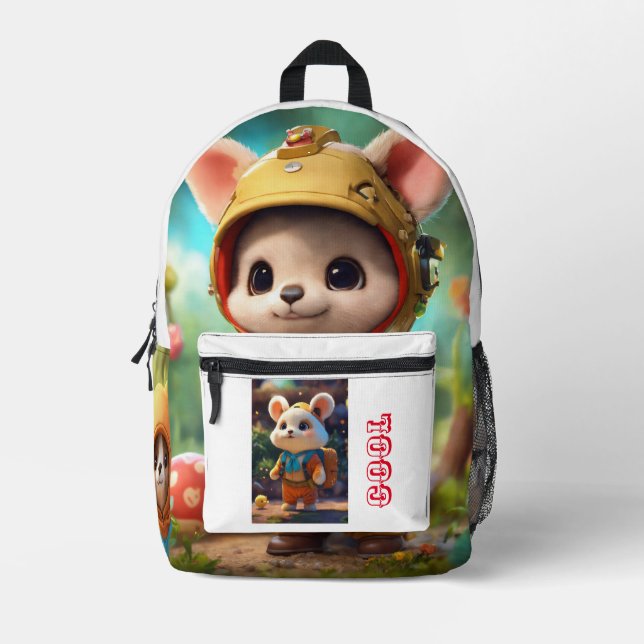 "Zurück zu den Essentials der Schule: Trendy Kids' Bedruckter Rucksack (Vorderseite)