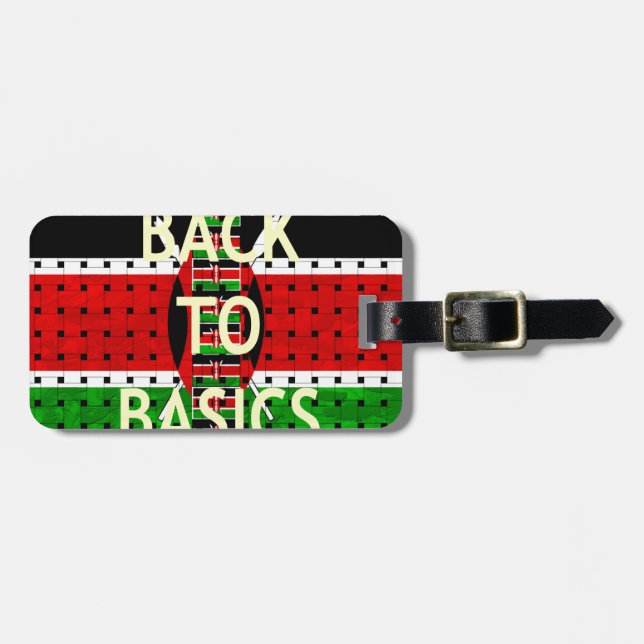 Zurück zu den Grundlagen: Kenia Flag Themed Wealth Gepäckanhänger (Vorderseite horizontal)