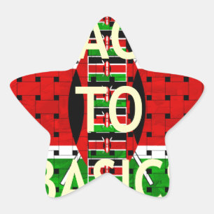 Zurück zu den Grundlagen: Kenia Flag-Themed Weavin Stern-Aufkleber